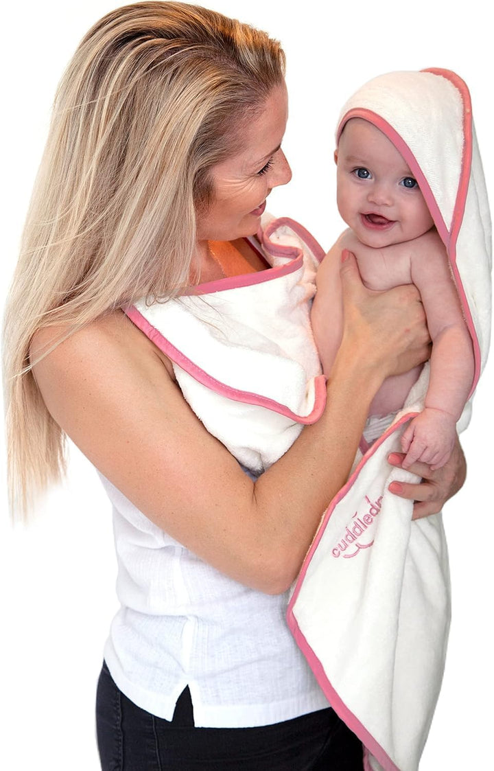 Hands Free Baby Bath Towel | Luxuriously Soft Bamboo & Cotton Hooded Baby Towel | Apron Towel for Safe Babies Bathtime | Perfect Newborn Gift | Oatmeal