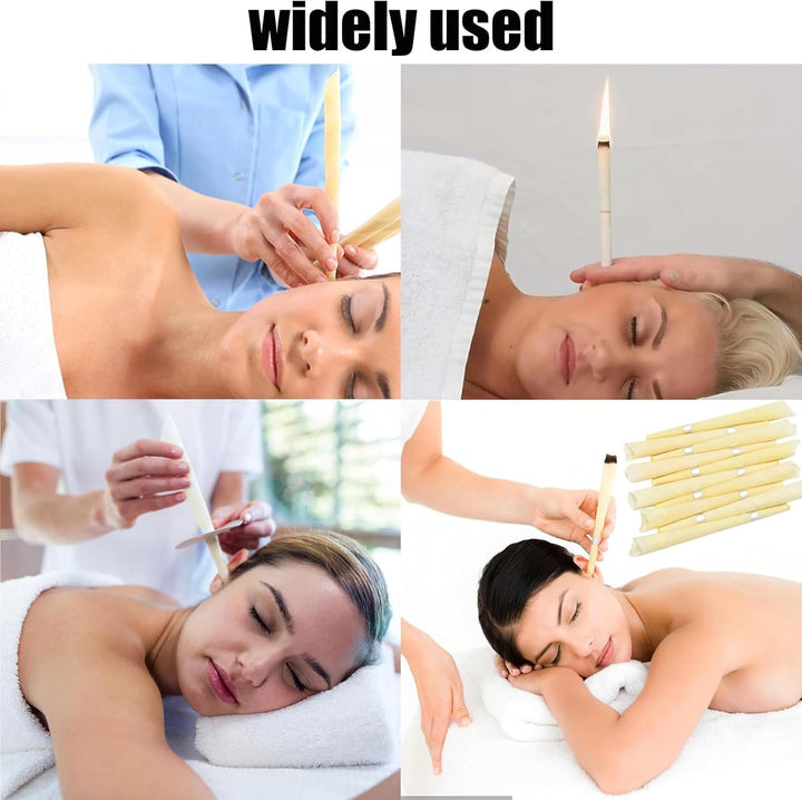 Ear Candles for Wax Removal, 10 PCS Ear Candles for Relieve Ears, Hopi Ear Candle Kit with 5 Protective Disks+10 Cotton Swab, Hopi Ear Candles UK, Earwax Removal Candling for Ear Cleaning