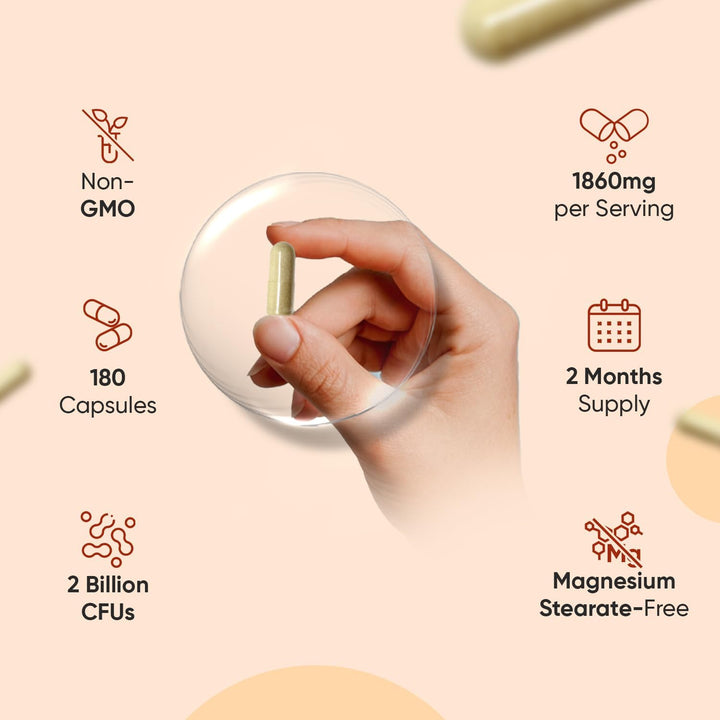 Apple Cider Vinegar Capsules 1860Mg - 2 Months Supply - 180 Capsules - Apple Cider Vinegar with Mother - with a Blend of Cayenne Pepper, Turmeric & Ginger Root - Non-Gmo & Vegan-Friendly