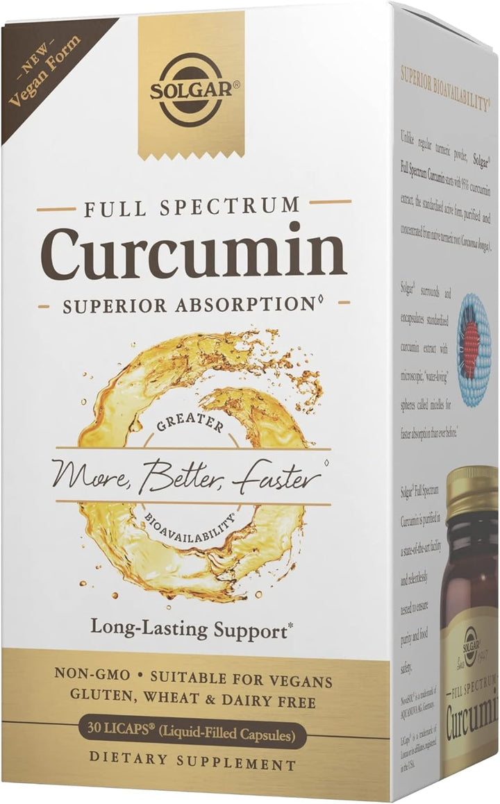 Full Spectrum Curcumin Softgels - Pack of 90 - Potent Antioxidant - Faster Absorption - Free from Sugar, Salt, Starch, Gold