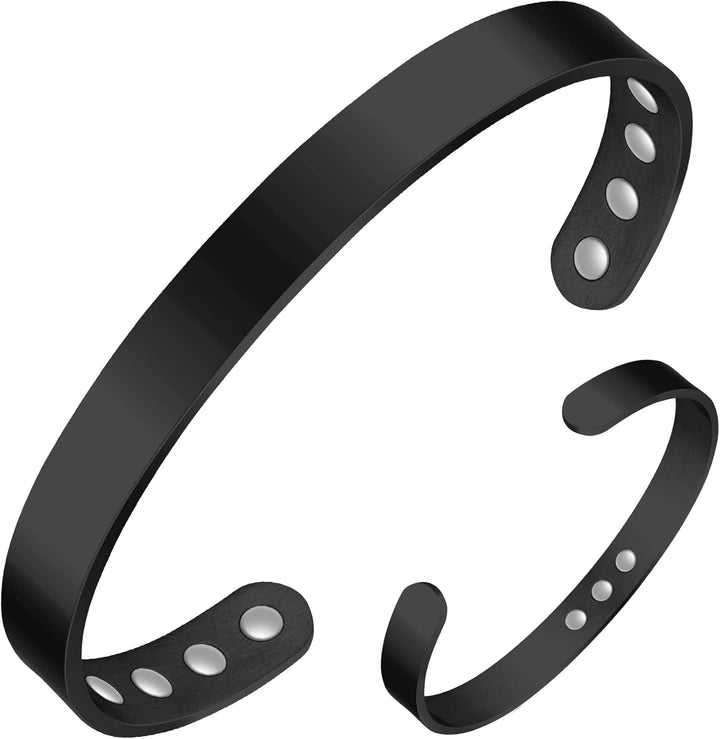 Copper Magnetic Bracelets for Men Women,100% Solid Copper Magnetic Cuff Bangle with Powerful Magnets(Each 3500 Gauss), Brazaletes with Jewelry Gift Box