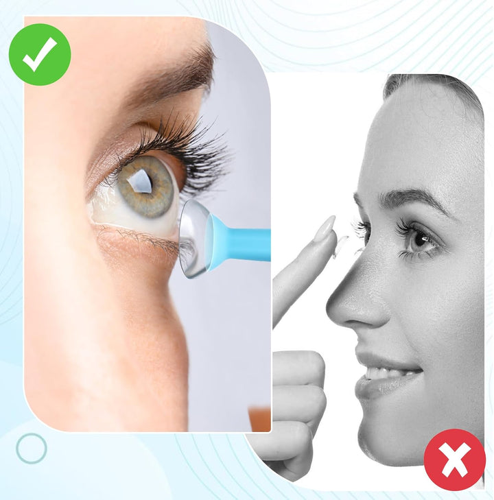 10 Pcs Soft Contact Lens Inserter,Blue Contact Lens Remover Tool Silicone Soft Eye Contacts Plunger for RGP and Scleral Lenses