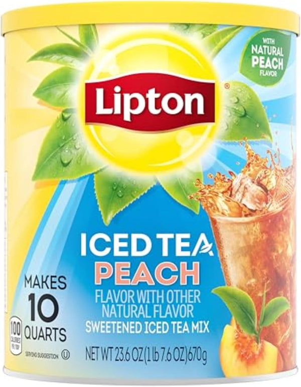 Iced Tea Peach Drink Mix, Powder, Makes 10 Quarts 670G Tub