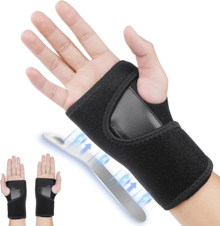 Adjustable Wrist Strap Carpal Tunnel Compression Splint Relieves Pain, Sprains, Tendonitis and Joint Pain, Breathable Brace Provides Wrist Support (Left)