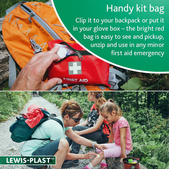 Premium 92 Piece First Aid Kit - Safety Essentials for Travel, Car, Home, Camping, Work, Hiking & Holiday Red , Small