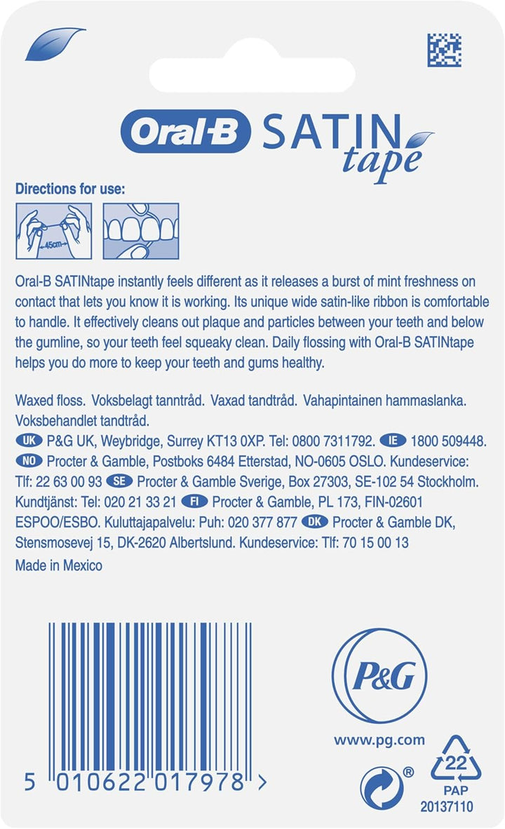 Satin Mint Dental Floss, 25 M