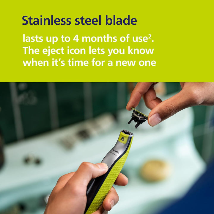 Oneblade 360 Face, Authentic Hybrid Electric Beard Trimmer & Shaver with 360 Blade Innovation. Incl. 1X 360 Blade, 1 X Extra 360 Blade (8 Month Supply), 5-In-1 Adjustable Comb, Model QP2734/30