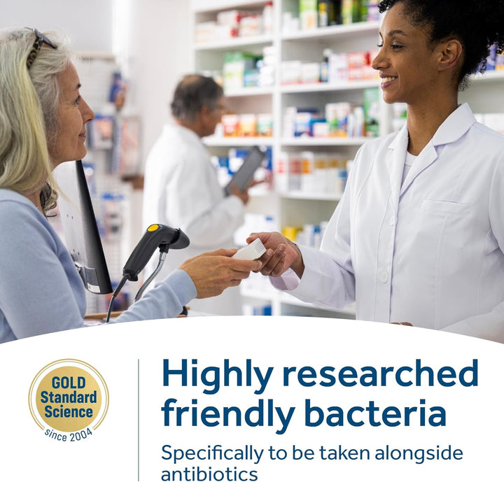 for Those on Antibiotics - Vegan Digestive Probiotic Supplement - Lactobacillus Specifically Researched Alongside Antibiotics - Most Recommended Brand - 10 Capsules