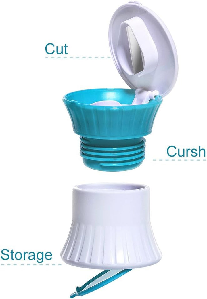 Multifunction Pill Cutter, 3 in 1 Splitter/Crusher/Box for Small Pills, Upgraded Design, High Safety