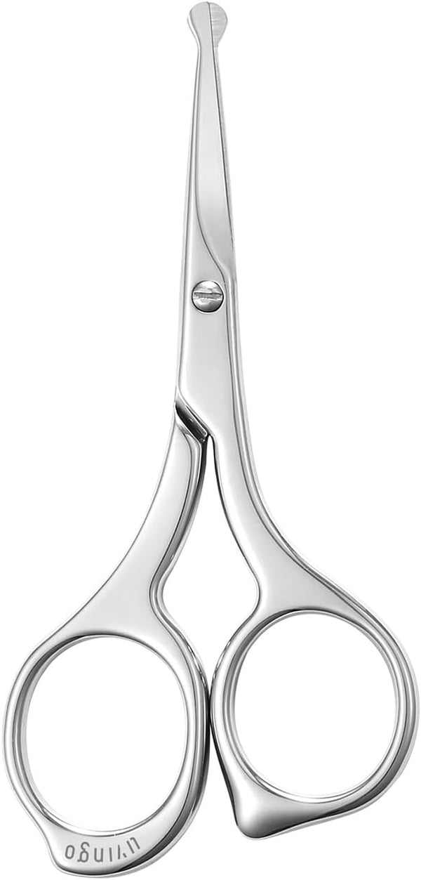 Professional Nose Hair Scissors – Small Safe Precision Trimming Shears with Rounded Tips, Sharp Stainless Steel for Nasal, Ear, Facial & Body Hair Grooming