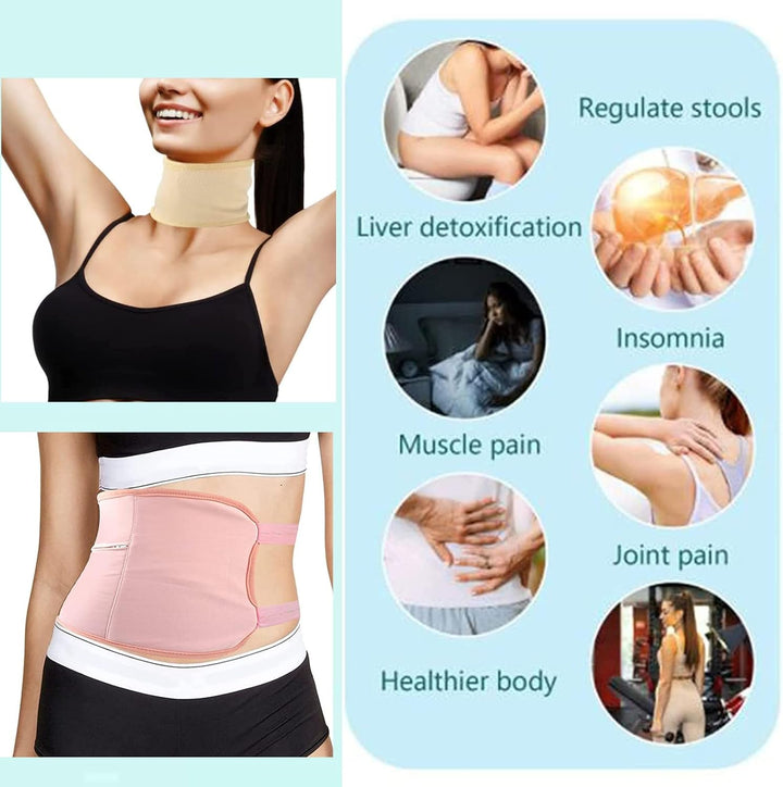 Castor Oil Packs,New Upgrade Wrap Abdomen and Neck, Reusable Organic Castor Kit for Liver, Aid Sleep, Auxiliary Liver and Abdominal Muscles to Improve Circulation Digestion