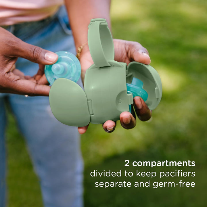 On-The-Go Soother Pod, Dummy Holder, Keeps Baby'S Binkies Clean and Accessible, Portable for Travel, Diaper Bag Accessory Must Have for Newborns, Sage Green