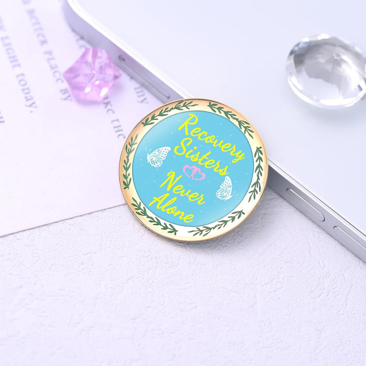 5 Year Sobriety Coin for Women, Recovery Sisters AA Medallion, Tree of Life AA Coin, 5 Year AA Chip, Sobriety Gifts for Women, Alcoholics Anonymous Anniversary Token