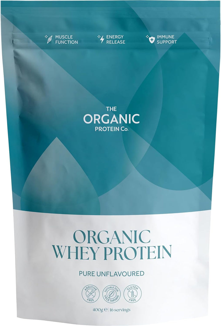 The Organic Protein Co. – Madagascan Vanilla Organic Whey Protein Powder | No Additives, Undenatured, Bioactive, UPF Free, No Emulsifiers, Primarily Grass Fed, Vegetarian, Gluten Free – 400G