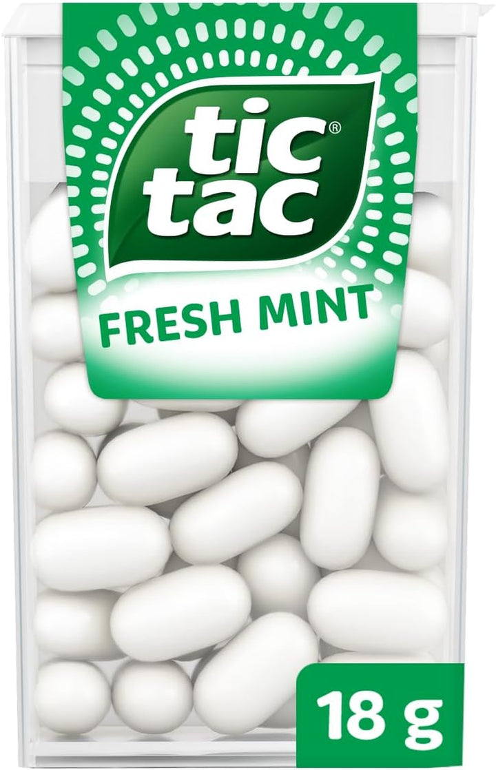 Classic Fresh Mints Sweets, Travel Essentials, Party Bag Fillers, on the Go Refreshment, Bulk Box of 24 X 18G Packs