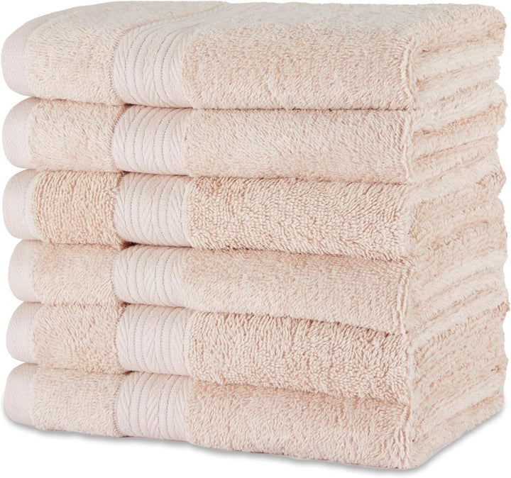 Fade-Resistant Cotton Washcloth, 12-Pack, 30 X 30 Cm, Blush Pink