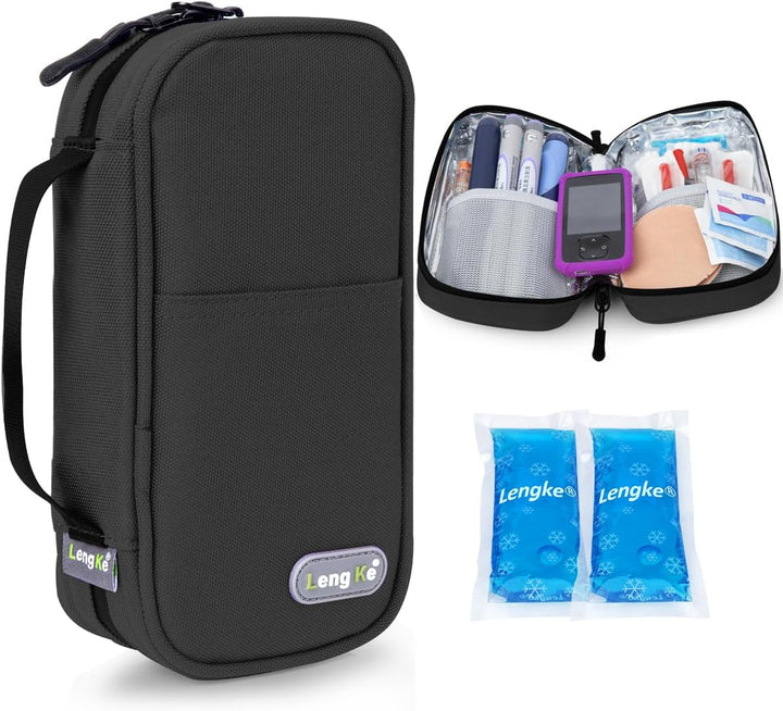 Insulin Cooler Ice Pack - Reusable Ice Packs Medicine Cool Bag for Diabetic Insulin Cooler Travel Case, Nylon Ice Bags (2 Packs)