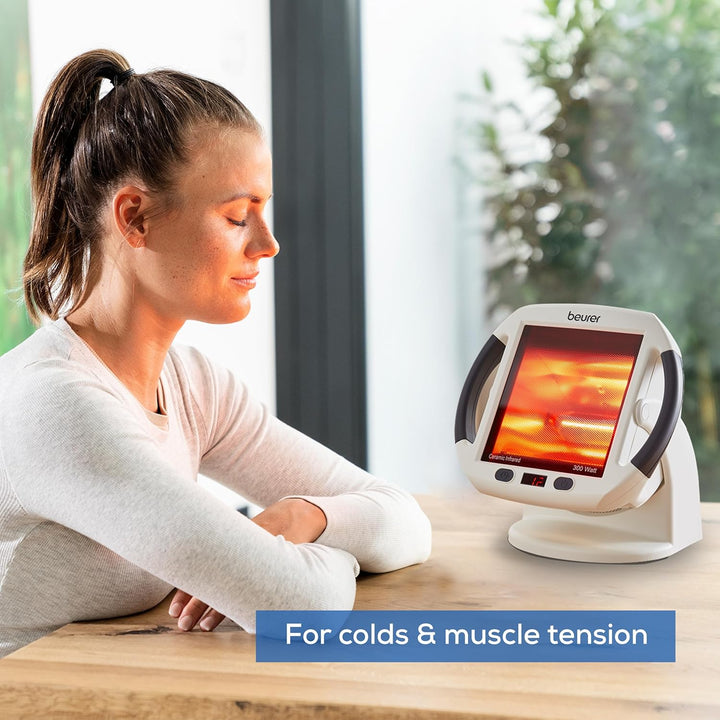 IL50 Infrared Heat Lamp, Soothing Heat for Colds and Muscle Tension, Infrared Light Therapy with 300 Watts, Improves Blood Circulation, 100% UV Blocker, Medical Device