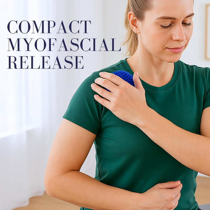 Soft Spikey Massage Ball for Deep Tissue, Trigger Point & Myofascial Release – Foot, Glutes & Back Massage – Plantar Fasciitis & Physio Ball – 10Cm, Blue