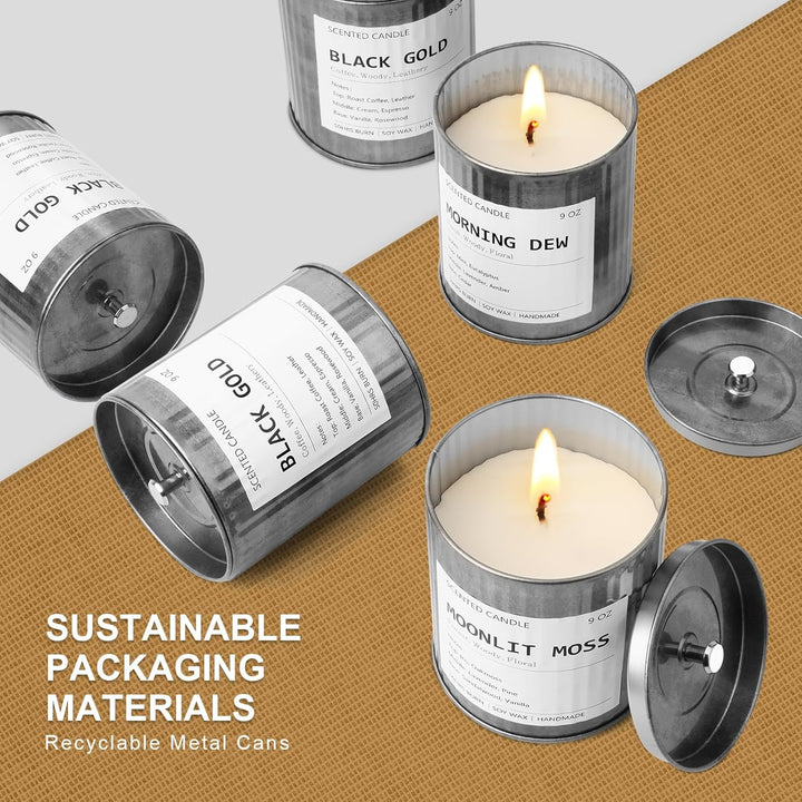 Scented Candles for Men Eucalyptus & Mint Scent Soy Wax Men Candles for Home Scented Father'S Day Gift Christmas Valentine Birthday (9Oz 40Hour Burn)