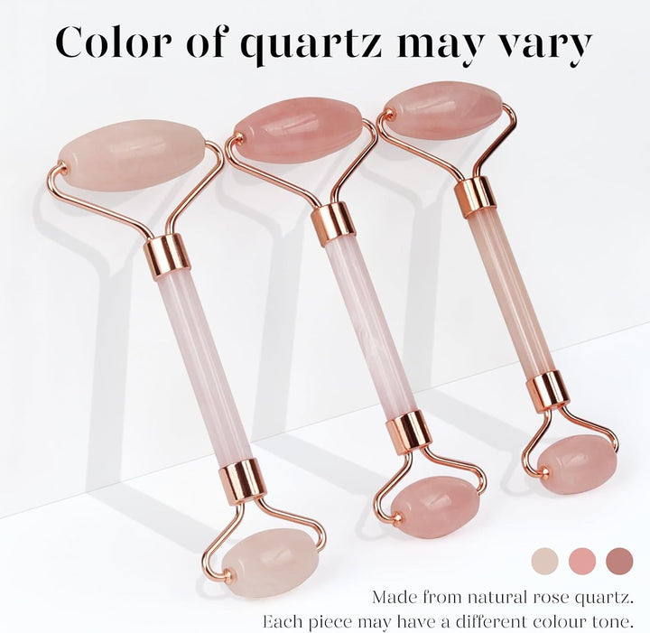 Gua Sha & Jade Roller,Guasha Tool Face, Self Care Gift for Women and Men, Massager for Face, Eyes, Neck Care, Skin Care Gifts - Rose Quartz