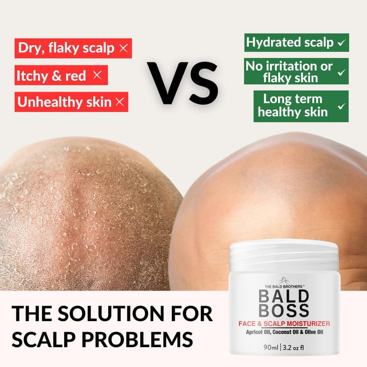 Bald Head Care for Men | Everyday Face & Scalp Care | Matte, No Grease, Vegan | Daily Mens Moisturiser Fragrance Free
