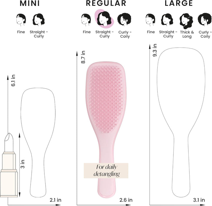 Ultimate Detangler Hairbrush - for Wet & Dry Hair - Detangling Brush for All Hair Types - Two-Tiered Teeth Reduce Breakage & Eliminate Knots - Millennial Pink