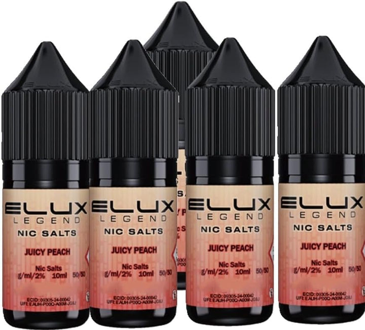 5X Eluxlegend Nic Salt | 5 X10 Ml | Smooth Inhale | Aromatic Clouds | No Nicotine | Pack of 5 (Strawberyraspberrycherry 20)