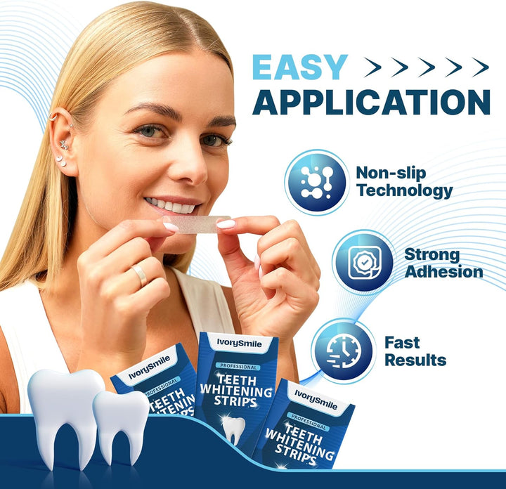 Professional Teeth Whitening Strips 21 Treatments | Safe for Enamel | Non Sensitive Teeth Whitening | Bright Smile without Any Harm | Pack of 42 Strips + Mouth Opener Included