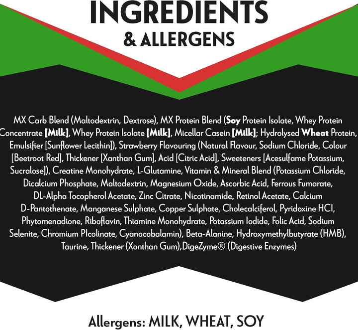 Ultra Muscle - Protein Powder for Muscle Development + 23 Vitamins & Minerals - Strawberry • 5G Creatine + 7.8G Bcaas per Serving • 1.5Kg