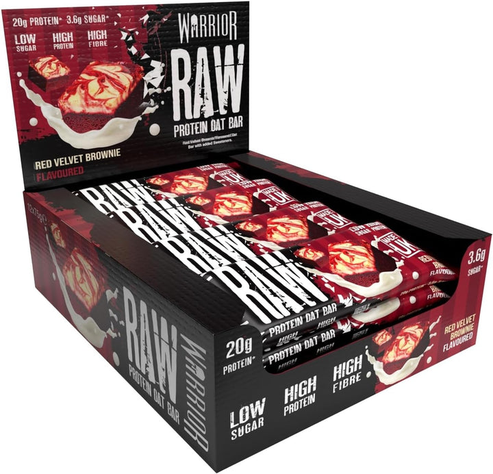Raw Protein Bars – 12 X 75G High Protein Snack – High Fibre, Low Sugar – Ideal Meal Replacement or Healthy Nutrition Energy Snacks - Oat Bar Flapjacks – UK Made (Cookies & Cream)