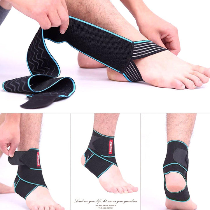 Ankle Support Brace Adjustable Breathable Elastic Nylon Material Fit for Most Size Use for Sports