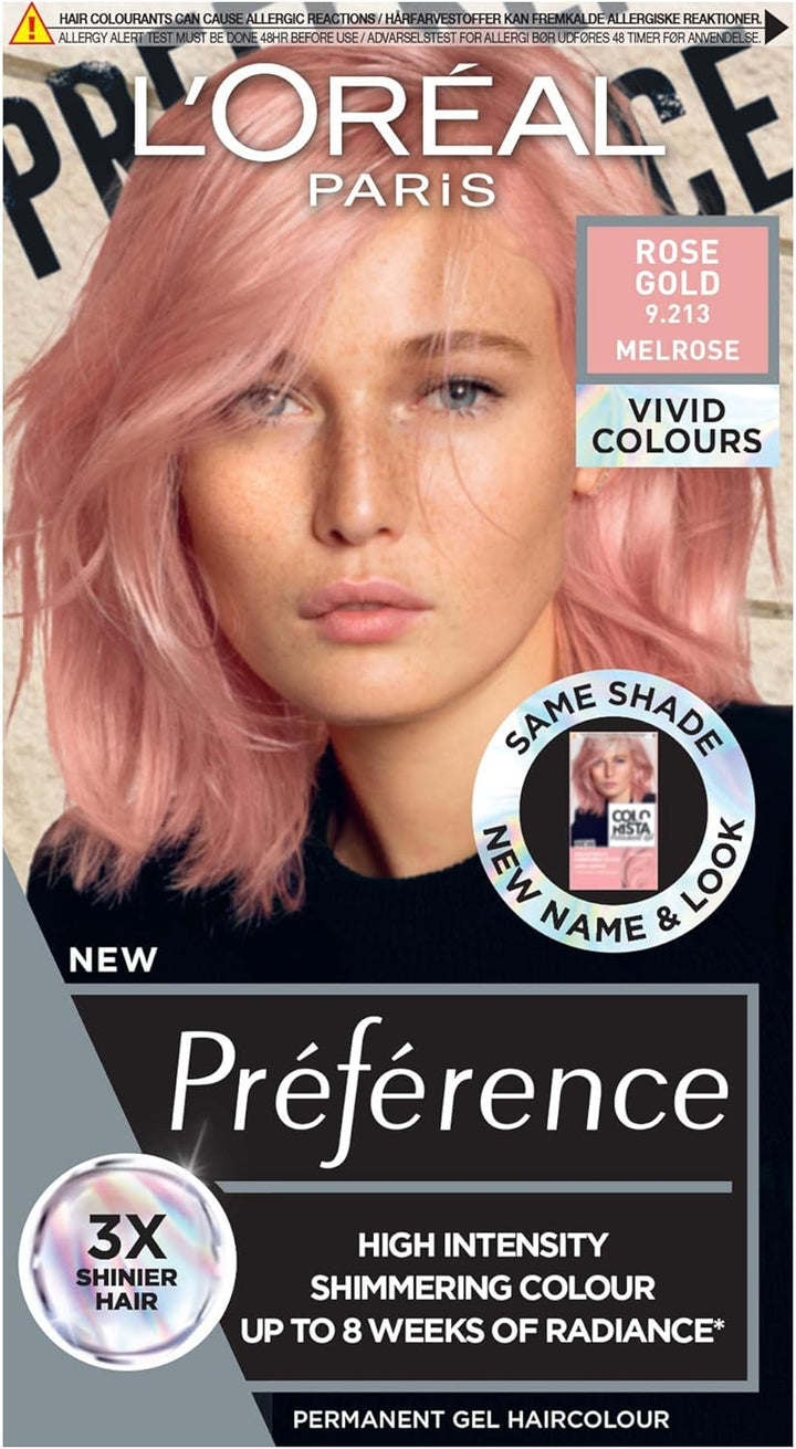 Paris Permanent Hair Colour, Long-Lasting Shine and Intense Colour, for up to 8 Weeks, Preference Vivids (Colorista), Bright Red 8.624, X1 Pack