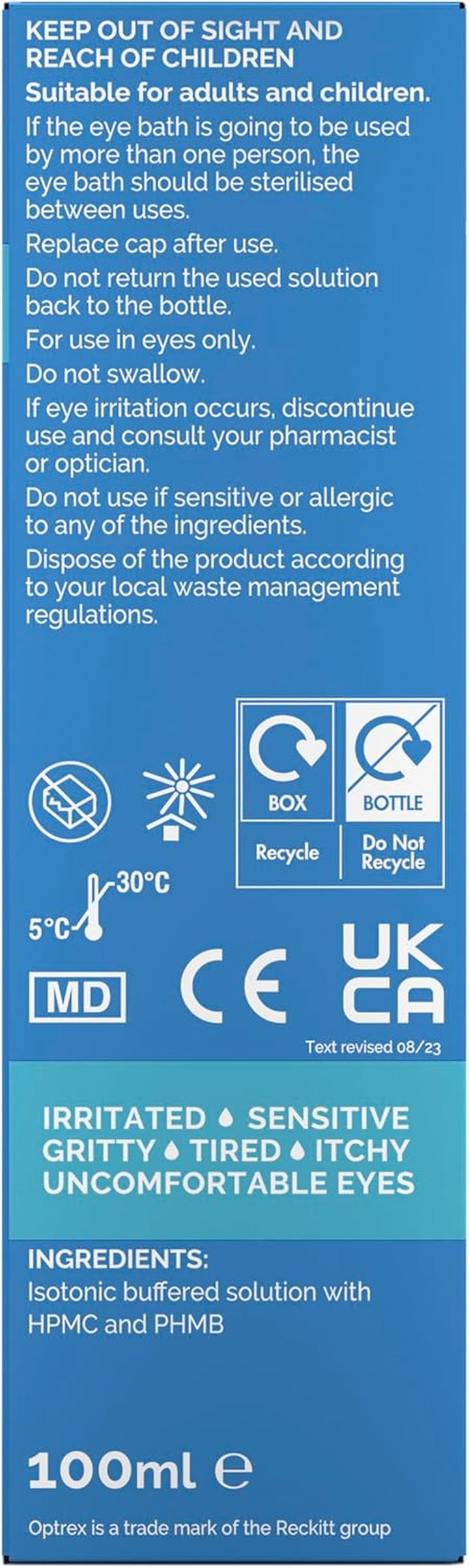 Multi Action, Eye Wash, 100 Ml, for Gentle and Effective Relief, Itchy, Irritated, Tired, Uncomfortable Eyes, Easy to Use,