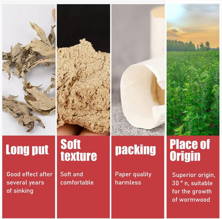 Moxa Sticks -  10 Rolls Pure Moxa Rolls for Mild Moxibustion Health Care Relieve Body Pain Massage