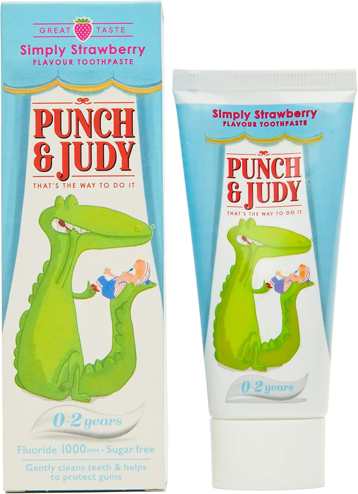 Punch & Judy Kids Toothpaste - Baby Strawberry Flavour, 0-2 Years, Fluoride, Sugar Free 50Ml (Pack of 1)