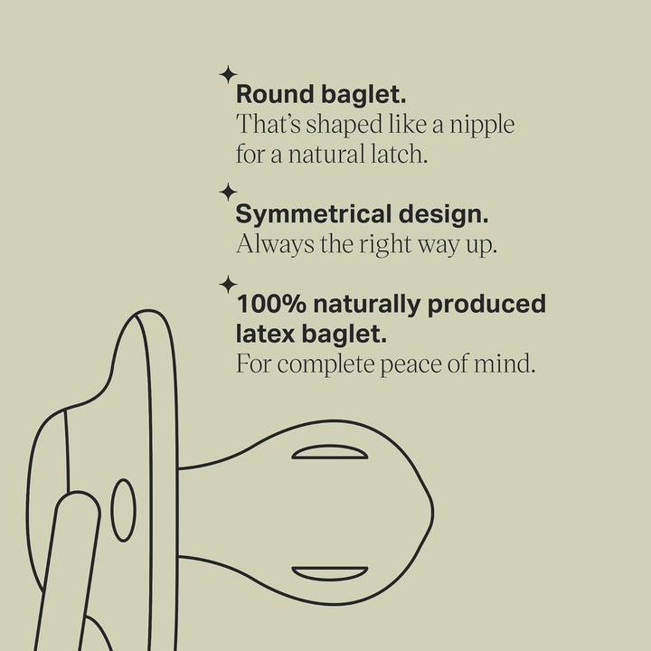 Cherry Latex Dummies, 18-36 Months, Pack of 2 Dummiess with 100% Natural Latex Baglet