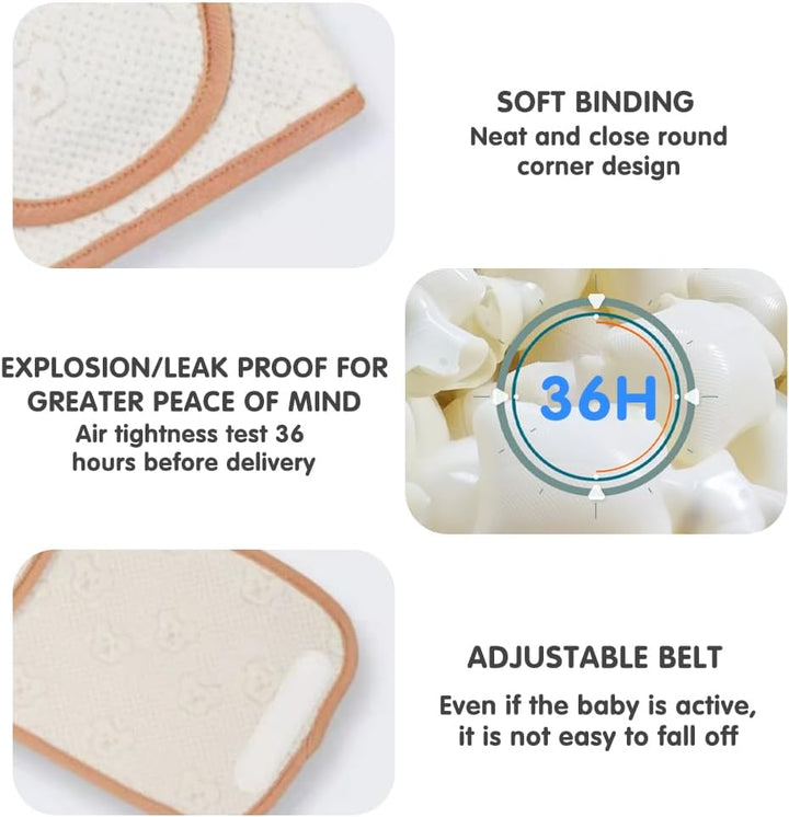 Baby Colic Relief - Heated Tummy Wrap for 0-6 Months, Hot Water Bottle with Cover for Newborn, Baby Belly Wrap for Colic, Gas, Upset Stomach, Reflux Relief