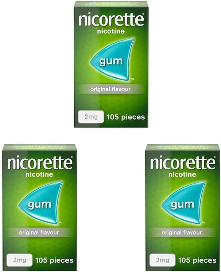 2Mg Gum Original Flavour (105 Pieces), Discreet Stop Smoking and Stop Vaping Aid to Help You Quit for Good, Tackle Cravings and Withdrawal Symptoms, Nicotine Gum (Quit Smoking or Vaping)