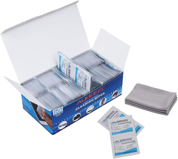 150 Pack Pre-Moistened Lens Wipes  Screen Wipes Glasses Cleaner for Camera, Tablets, Smartphone, Screens and Other Delicate Surfaces