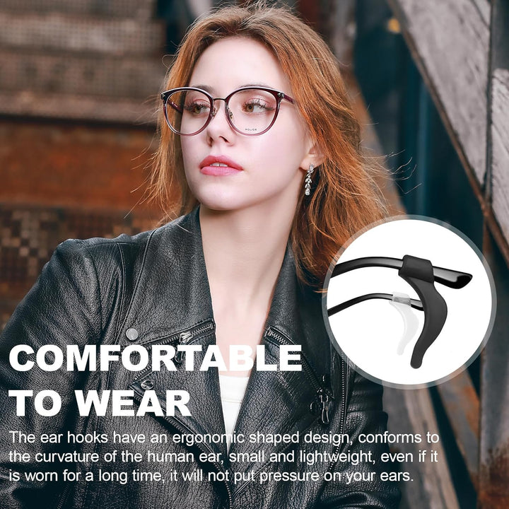 20 Pcs Silicone Ear Hooks, Silicone Glasses Ear Cushion Grip, anti Slip Eyeglass Ear Cushions, Glasses Ear Grips, Glasses Grips behind Ears,Glasses anti Slip,For Glasses, Sunglasses, Reading Glasses