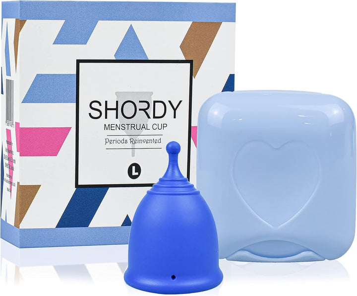 Menstrual Cups, First Period Starter Pack of 2 Kit with Mini Box, Period Cup Medical Grade Silicone, Feminine Hygiene Better Alternative to Sanitary Pads & Tampons for Girls - Small & Large