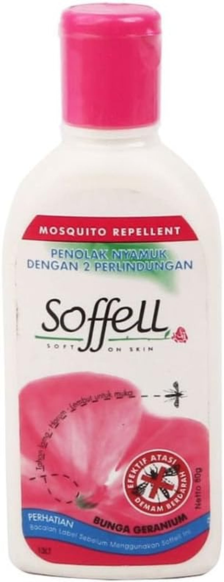 Soffell Mosquito Repellent Lotion Protects Flora Scent 70 Ml. Thailand Product