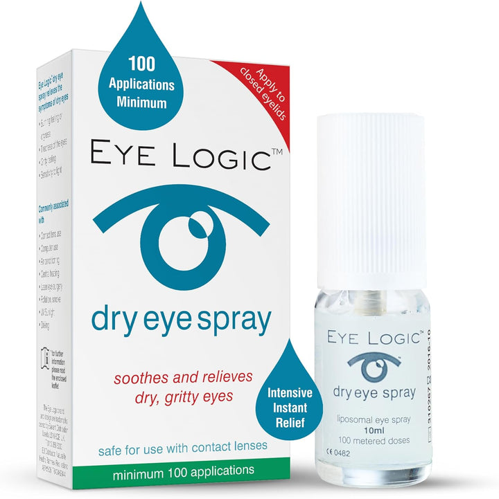 Dry Eye Spray - 10Ml, 100+ Sprays Fast, Effective Relief for Dry Irritated Eyes - Easy-To-Use Application, Ideal for Contact Lens Wearers - Hydrating Eye Mist