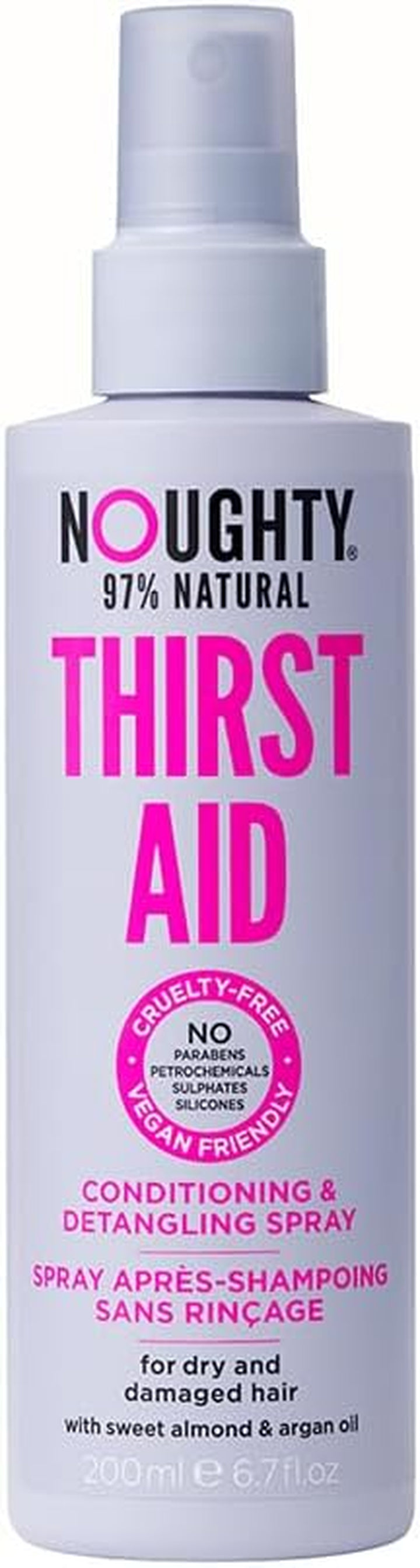 97% Natural Thirst Aid Conditioning and Detangling Spray Sulphate Free Vegan Haircare, Leave in De-Tangler Treatment for Dry & Damaged Hair 200Ml