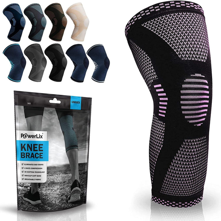 Knee Compression Sleeve - Best Knee Brace for Knee Pain for Men & Women Knee Support for Running, Basketball, Volleyball, Weightlifting, Gym, Workout, Sports