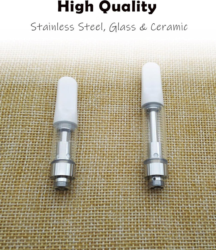 510 Threaded Cartridges 1.0Ml Atomizer Carts Electric Inhaler CBD Tank for E Cigarette Vape Pen Battery, Nicotine Free