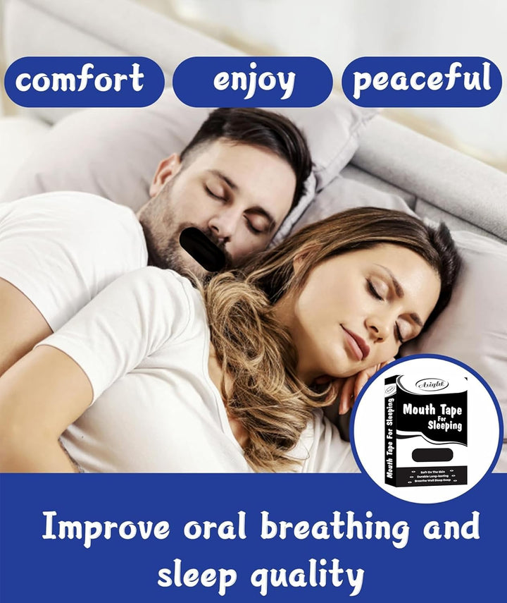 Mouth Tape| Snoring Aids for Women & Men| Mouth Tape for Sleeping | Sleep Aid to Improve Nasal Breathing| Sleep Tape| 30 Hypoallergenic anti Snoring Strips (Black)