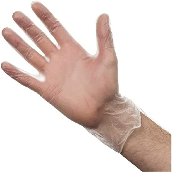 Unicare Clear Vinyl GS0063-A Examination - Multipurpose, Powder Free and Latex Free Disposable Gloves, Box of 100 Gloves, Clear, Medium