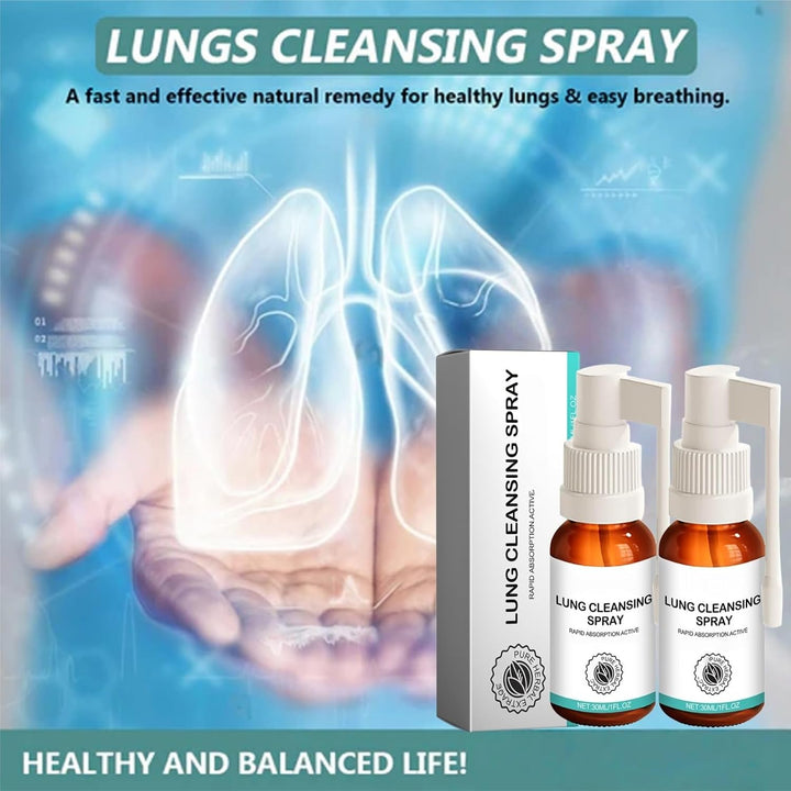 2PCS Lung Cleansing Spray, Natural Respiratory Cleanse & Breathe Spray,Lung Cleanse Mist,Lung Exerciser for Healthier and Cleaner Lungs, Powerful Lung Support & Cleanse,Lung Cleanser,Lung Care Essence